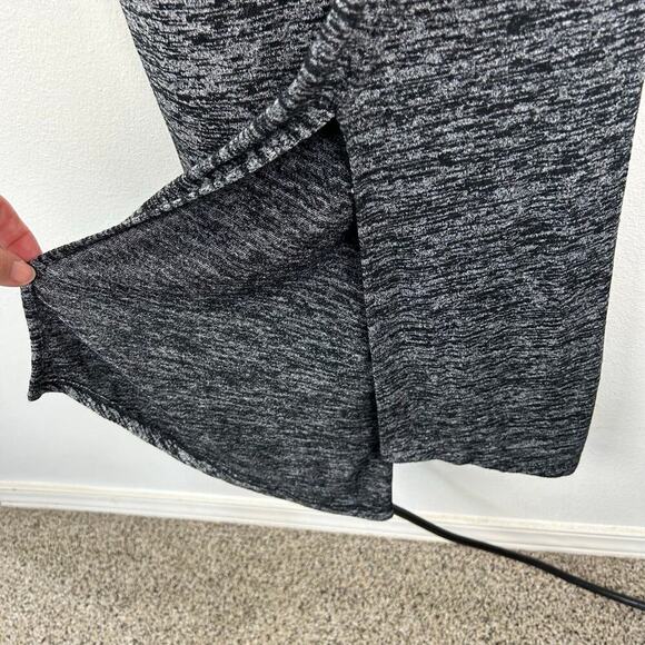 Soma 3/4 Sleeve Cowl Neck Maxi Dress Black Gray Side Slit Stretch Size Small - Picture 5 of 6